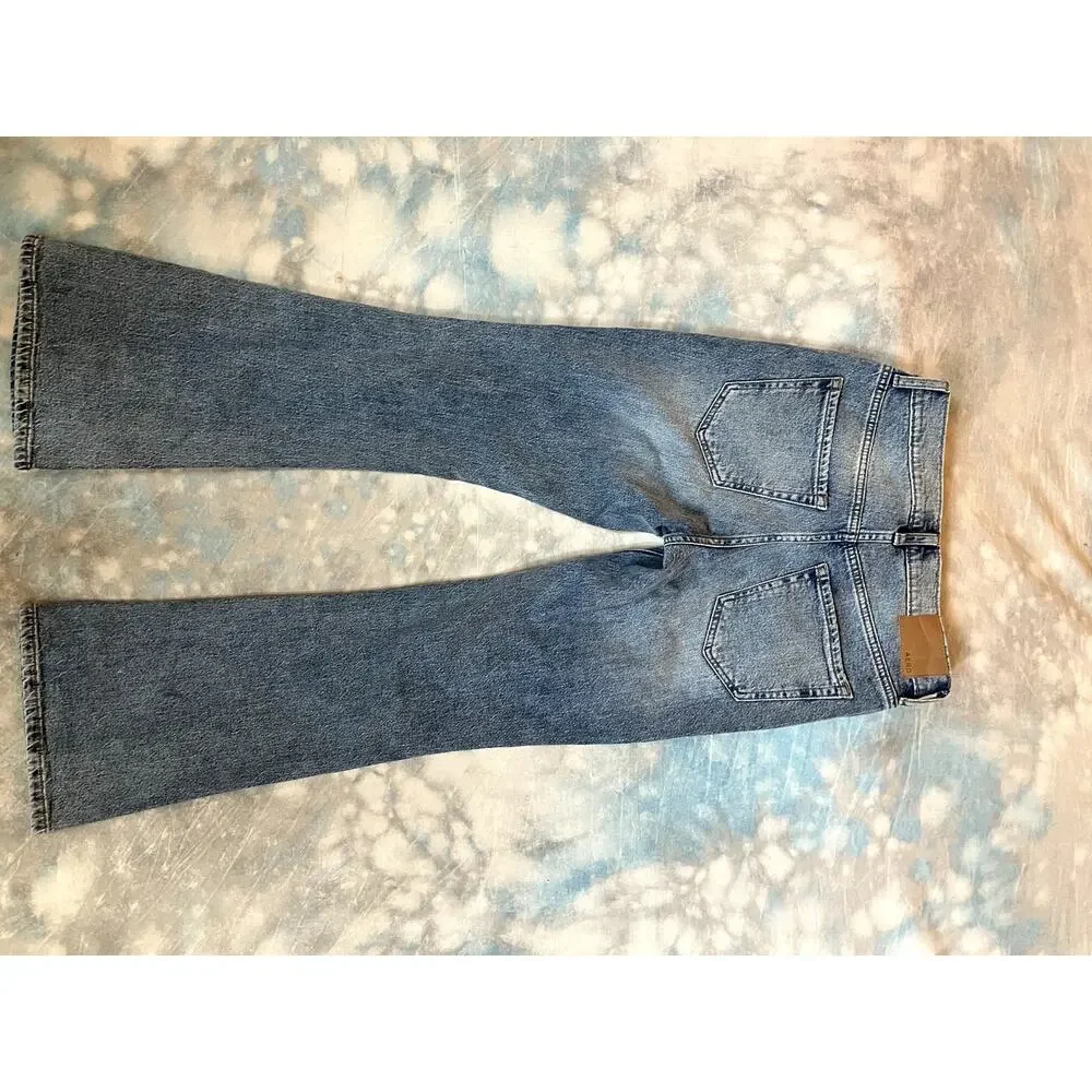 AEROPOSTALE High Rise Flare Jeans Ripped Denim Size 2 S Short - Picture 7 of 11